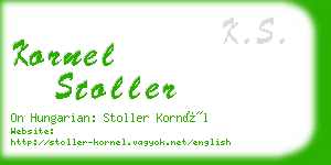 kornel stoller business card